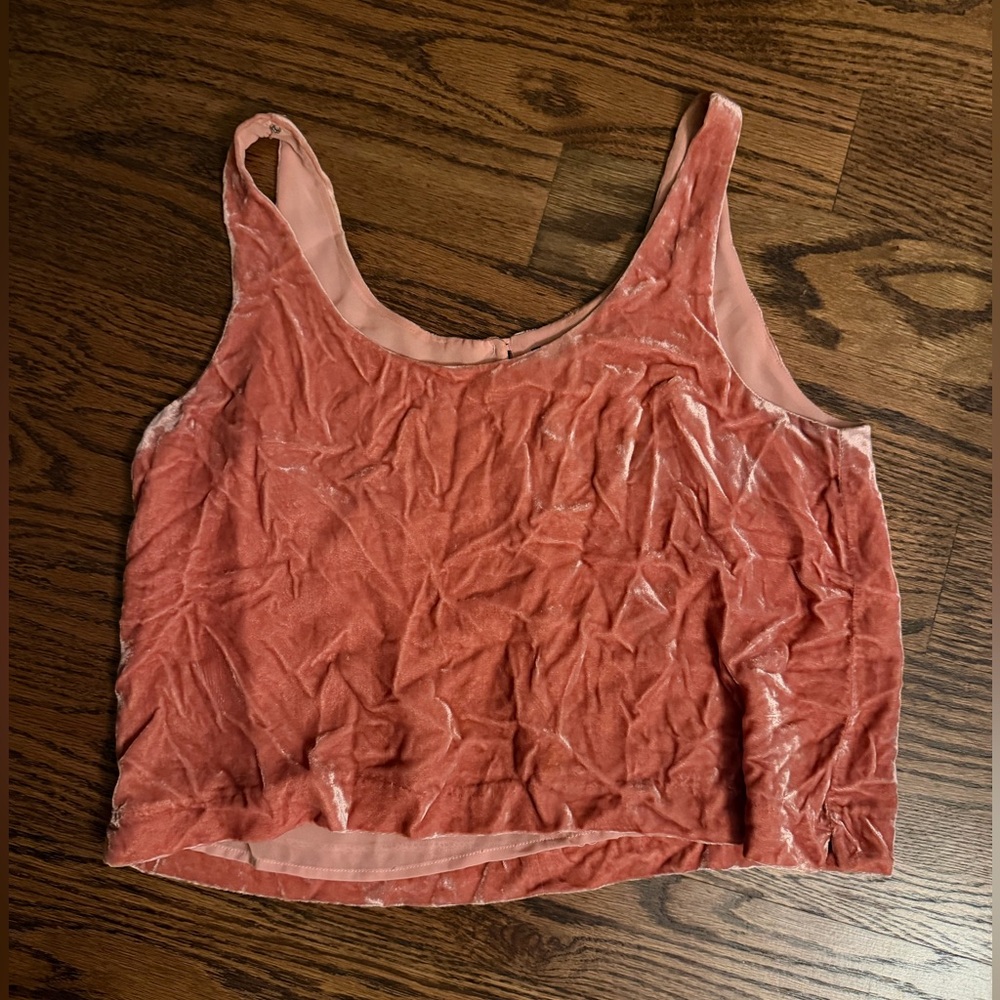 J. CREW | Women’s Crop Top | Rust Pink - Velvet Material